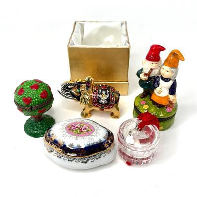 Lot of 5 Pillboxes/Trinket Boxes