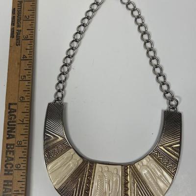 Egyptian Inspired Heavy and Chunky Statement Necklace