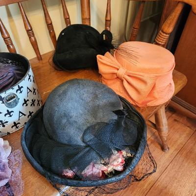 Vintage Hat Collection with Hat Boxes