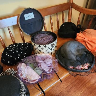 Vintage Hat Collection with Hat Boxes