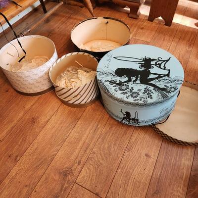 Vintage Hat Collection with Hat Boxes