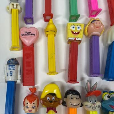 (32) PEZ DISPENSERS various characters & themes - Disney, Star Wars, Warner Bros., etc