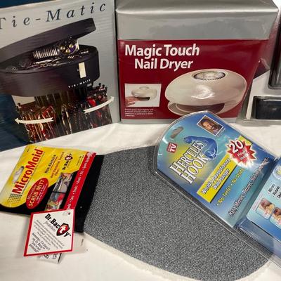 Cassette recorder, tie-matic and nail dryer