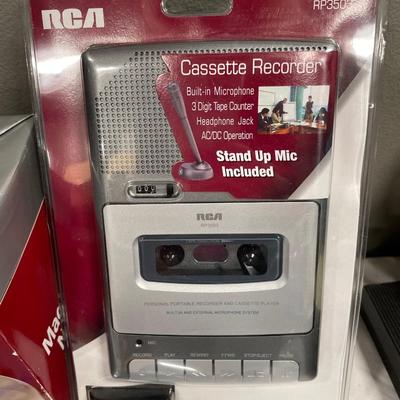 Cassette recorder, tie-matic and nail dryer