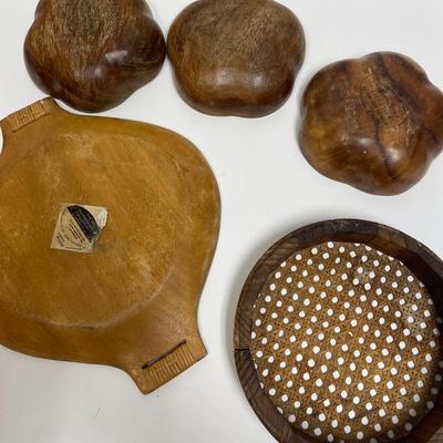 Lot of wooden serving dishes
