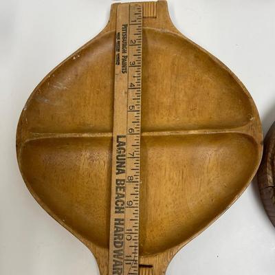 Lot of wooden serving dishes