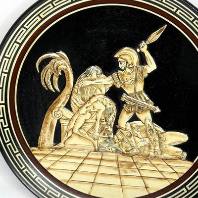 Lot of 8 Vintage Grecian Plates - 7 Ceramic and 1 Copper