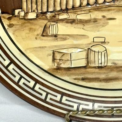 Lot of 8 Vintage Grecian Plates - 7 Ceramic and 1 Copper
