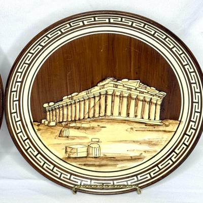 Lot of 8 Vintage Grecian Plates - 7 Ceramic and 1 Copper