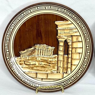Lot of 8 Vintage Grecian Plates - 7 Ceramic and 1 Copper