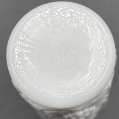 Vintage Westmoreland White Milk Glass Paneled Grapevine Footed Tumblers