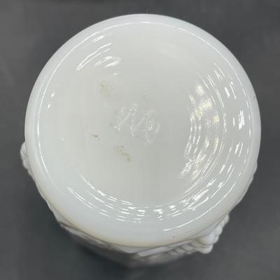 Vintage Westmoreland White Milk Glass Paneled Grapevine Footed Tumblers