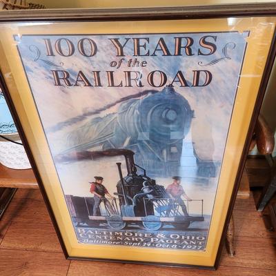 Baltimore & Ohio 100 Years of the Railroad Poster Framed 26x39