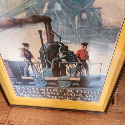 Baltimore & Ohio 100 Years of the Railroad Poster Framed 26x39