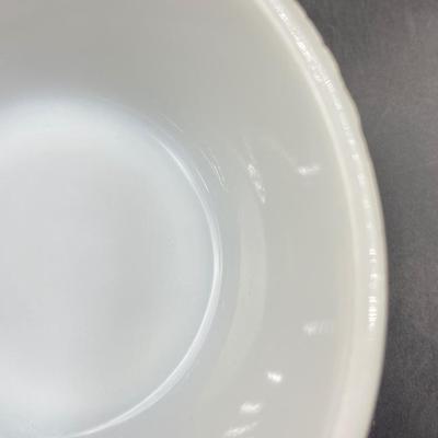 Anchor Hocking Milk Glass Handled Bowl