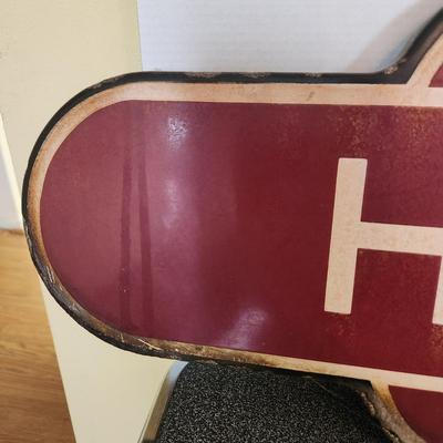 Vintage Hartford Cheshire, England Heavy Metal Enamel British Rail Railway Totem Station Sign 36" x 10"