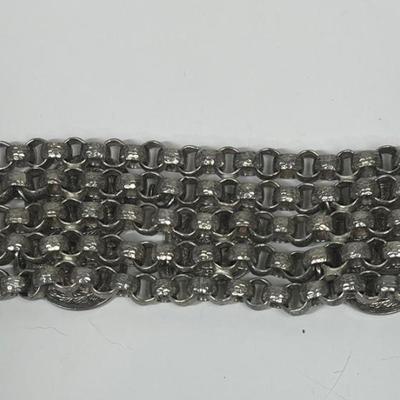 Vintage Silver Tone French Token Bracelet