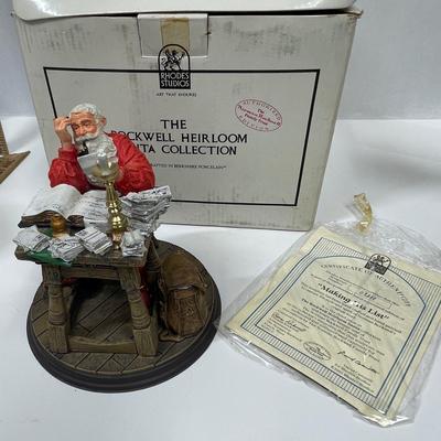 CHECKING THE LIST Rockwell Collectible Figurine with original box