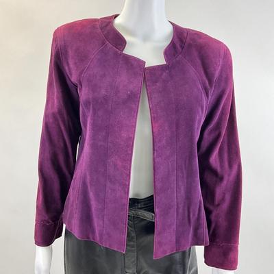 373 LOULOU DE LA FALAISE Vintage Purple Goat Skin Blazer
