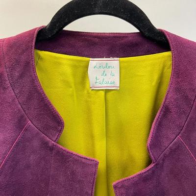 373 LOULOU DE LA FALAISE Vintage Purple Goat Skin Blazer