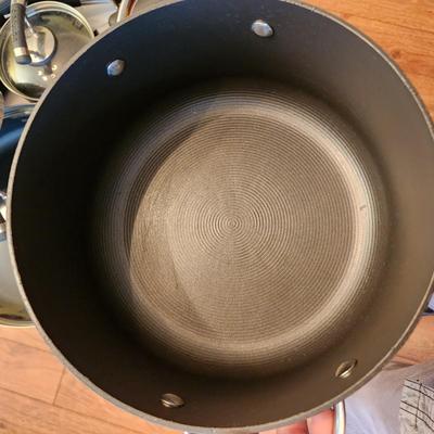Table Full of Circulon Pots, Pans Grill