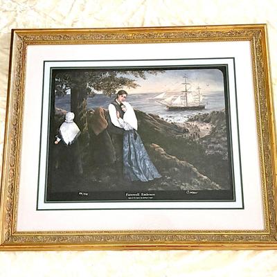 Signed, Framed Print by Kathryn Cooper - Farewell Embrace Song of the Cajuns - No. 581/975