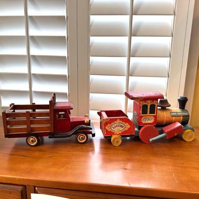 448 Pair of Vintage Toy Truck and Train