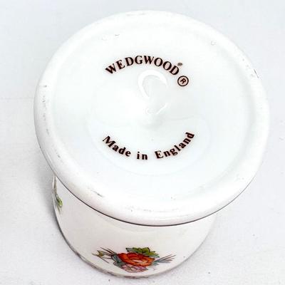 2 Wedgwood Egg Cups + 2 Vintage Cloissone Enamel Eggs