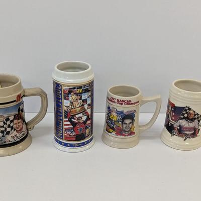 Bill Elliott Jeff Gordon Junior Johnson Budweiser Beer Mugs Winston Cup
