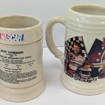 Bill Elliott Jeff Gordon Junior Johnson Budweiser Beer Mugs Winston Cup