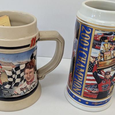 Bill Elliott Jeff Gordon Junior Johnson Budweiser Beer Mugs Winston Cup