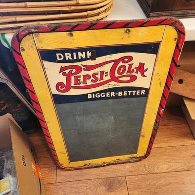 Vintage Pepsi Cola Metal Chalkboard Sign 19.5" x30"