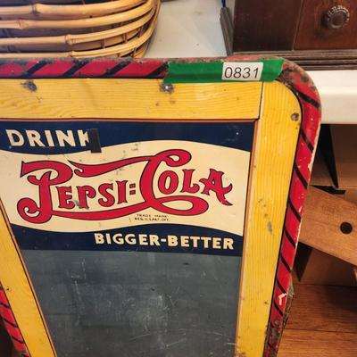 Vintage Pepsi Cola Metal Chalkboard Sign 19.5" x30"