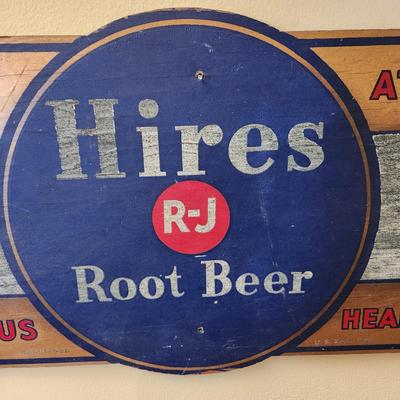Hires Root Beer Quality Groceries Wooden Sign 40" X 10" Made in USA EW9