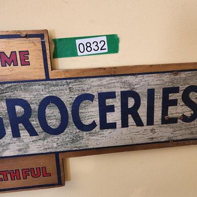 Hires Root Beer Quality Groceries Wooden Sign 40" X 10" Made in USA EW9