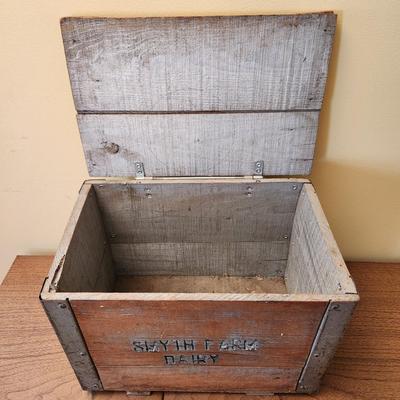Vintage Wood Wooden Smyth Farm Dairy Milk Box