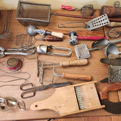 Large Lot Antique & Vintage Kitchen Utensils