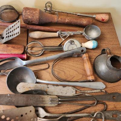 Large Lot Antique & Vintage Kitchen Utensils