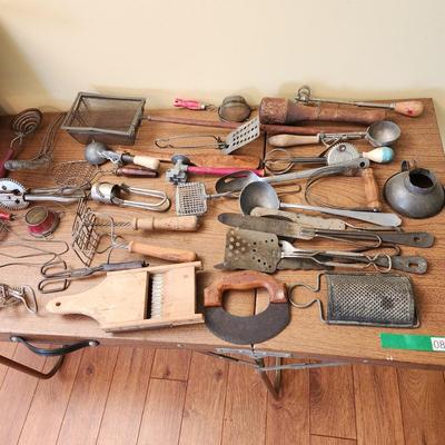 Large Lot Antique & Vintage Kitchen Utensils