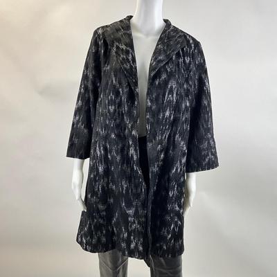 376 EILEEN FISHER Blurred Ikat Jacquard Coat
