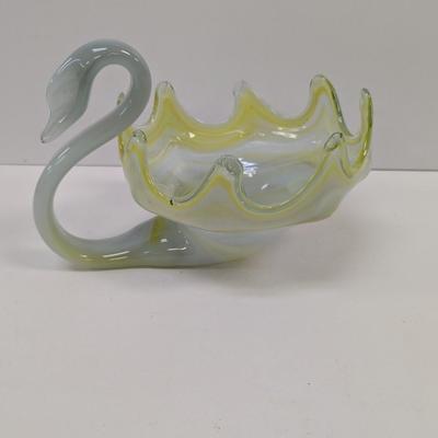 Vintage Murano Style Glass Swan Bird Bowl #41
