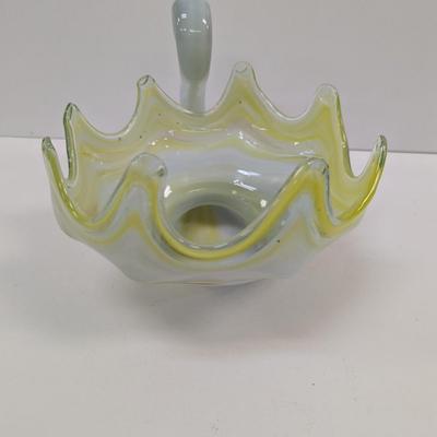 Vintage Murano Style Glass Swan Bird Bowl #41