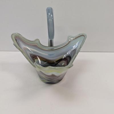 Vintage Murano Style Glass Swan Bird Bowl #42