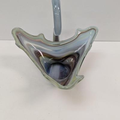 Vintage Murano Style Glass Swan Bird Bowl #42
