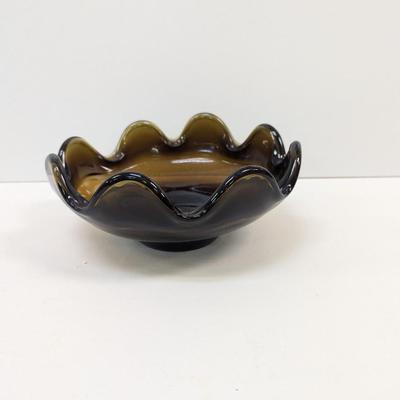 Brown Glass Hand Blown Bowl #45