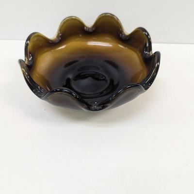Brown Glass Hand Blown Bowl #45