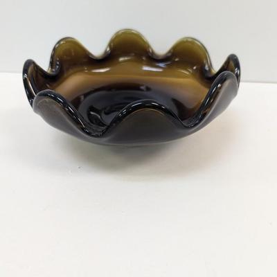 Brown Glass Hand Blown Bowl #45