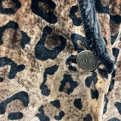 377 ELIE TAHARI Leopard Print Velvet Coat Size LG
