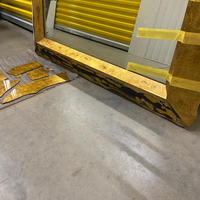 Large Mirror with Metallic Gold Glass Frame (1008-BM)