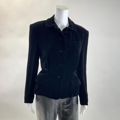 378 Vintage Couture RALPH LAUREN Black Velvet Jacket Size 6